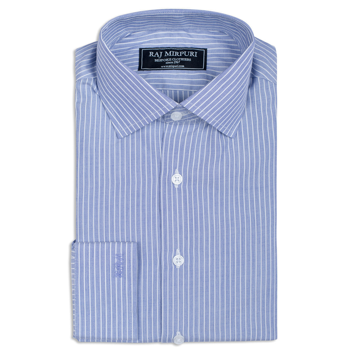 Bespoke - Blue & White Striped Shirt