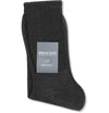 Grey Ribbed Knee-Length Bresciani Socks