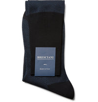 Herringbone Knee-Length Fine Cotton Bresciani Socks
