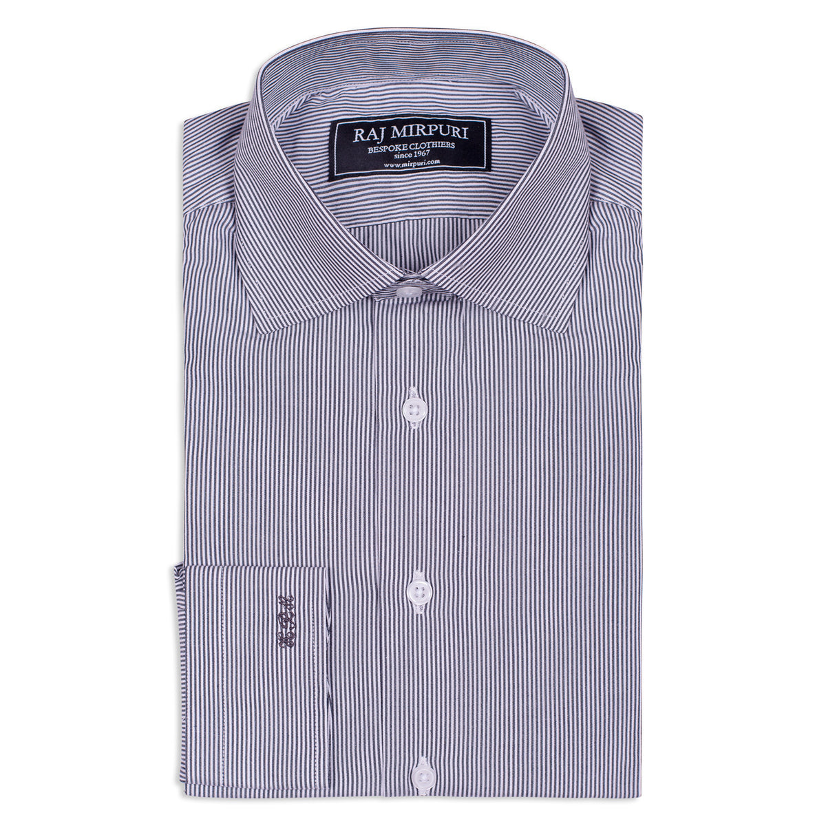 Bespoke - Dark Blue & White Striped Shirt