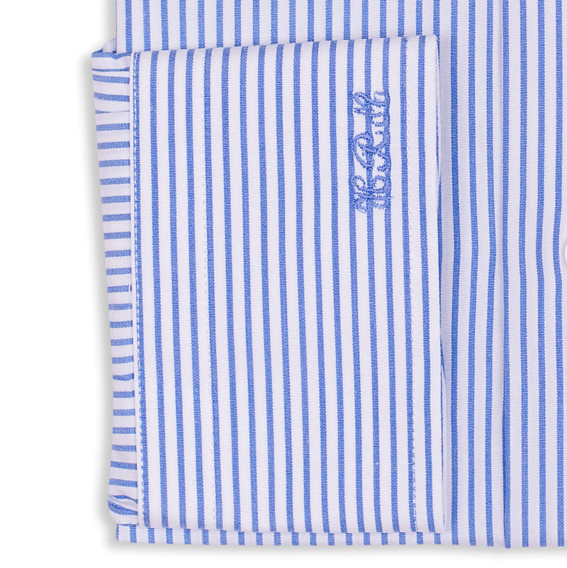 Bespoke - White & Blue Striped Shirt