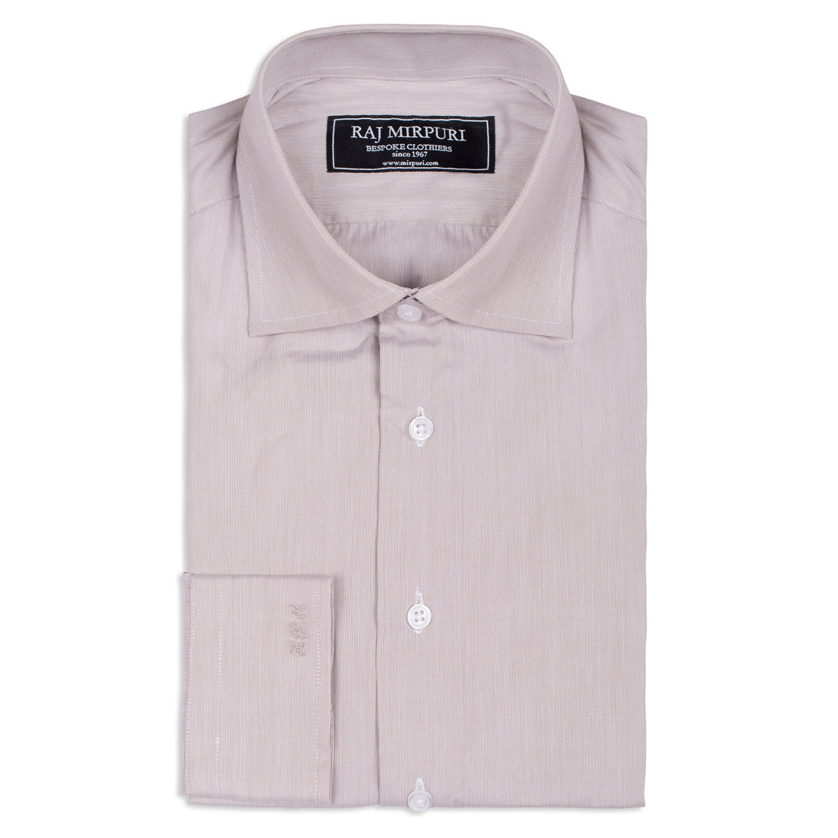 Bespoke - Grey & White Hairline Striped Shirt