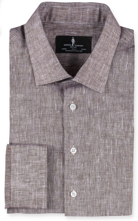 Bespoke - Brown Linen Shirt