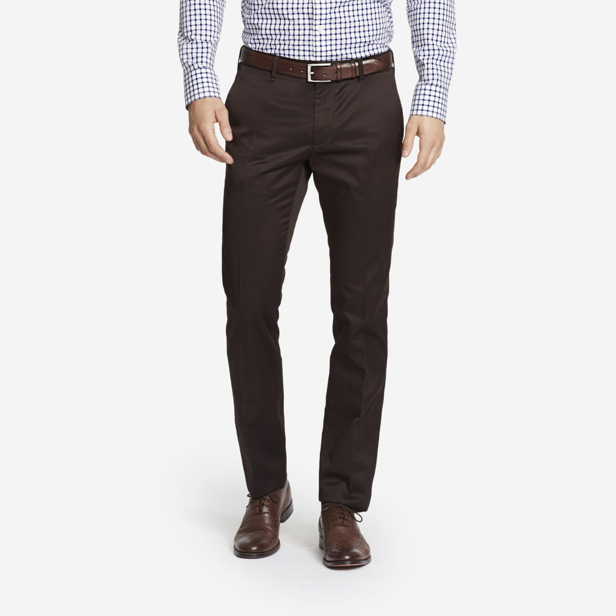 Dark Brown Tailored Chinos